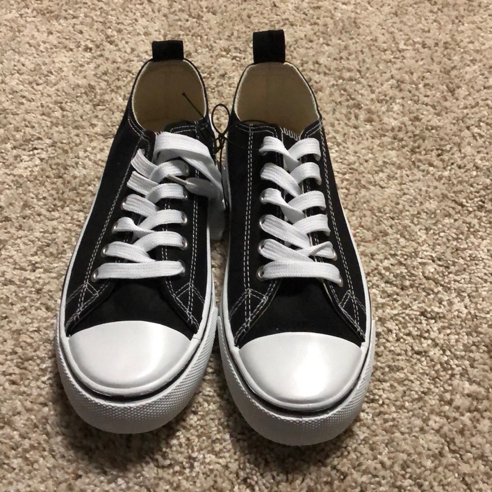Black and white shoes